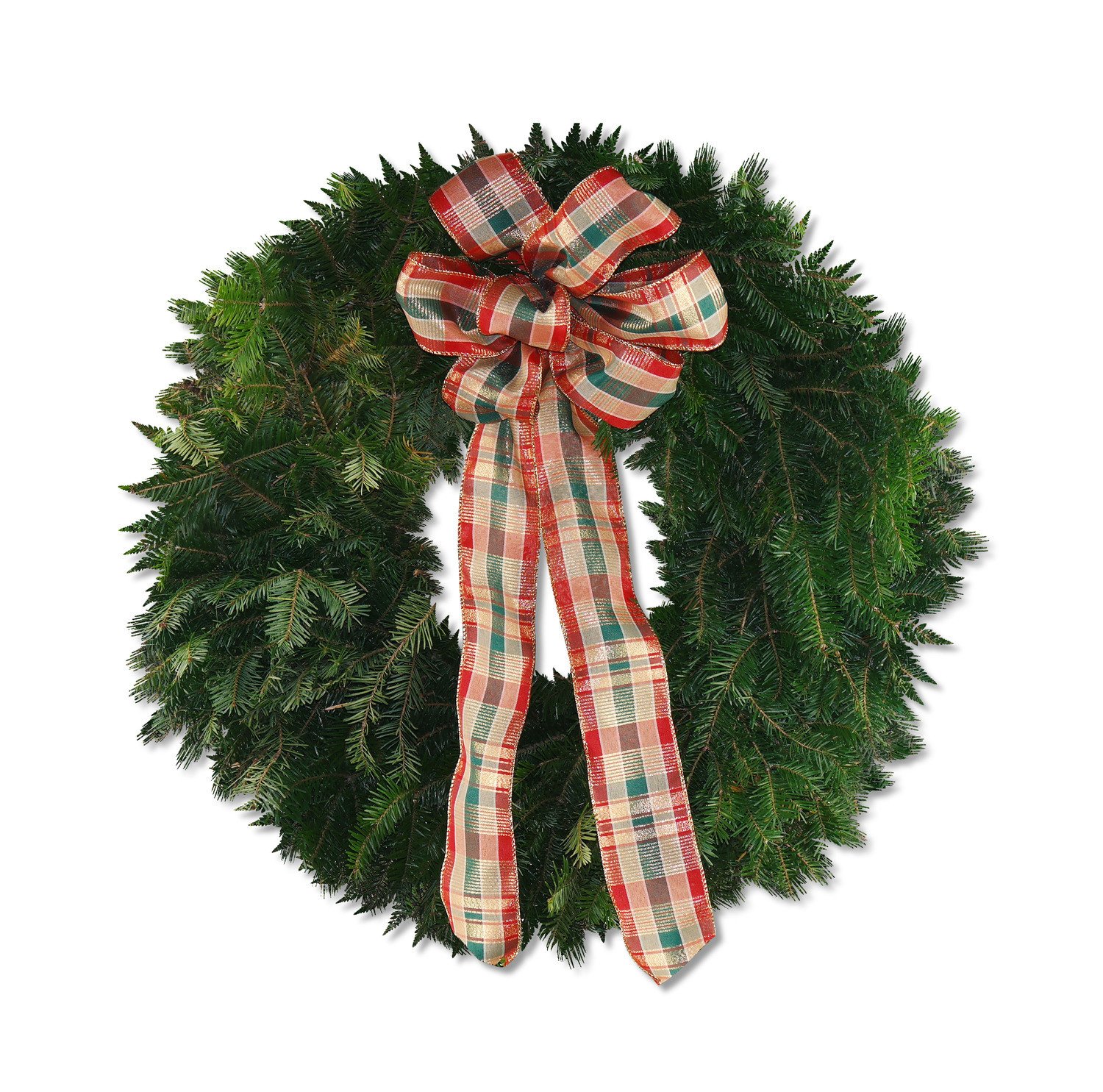 Red/Gold/Green Plaid Wreath